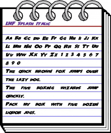 LHF Splash Italic Regular animated font preview