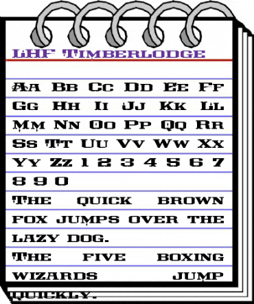 LHF Timberlodge Regular animated font preview