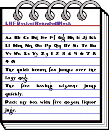 LHFBeckerRoundedBlock Regular animated font preview