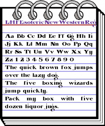 LHFEsotericNewWesternReg Medium animated font preview