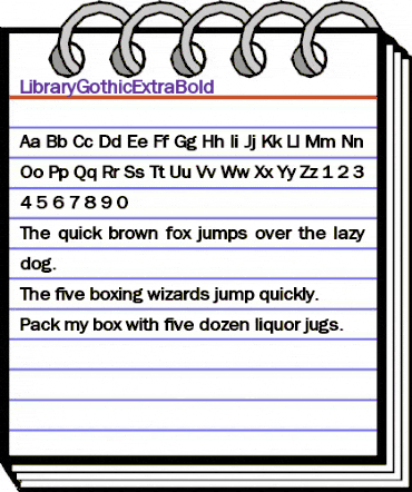 LibraryGothicExtraBold Regular animated font preview LibraryGothicExtraBold Regular animated font preview