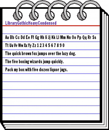 LibraryGothicHeavyCondensed Regular animated font preview