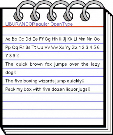 LIBURANCO Regular animated font preview LIBURANCO Regular animated font preview