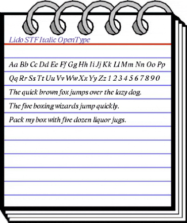 Lido STF Italic animated font preview