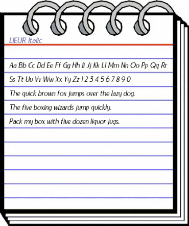 LIEUR Italic animated font preview