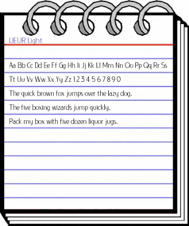 LIEUR Light Regular animated font preview