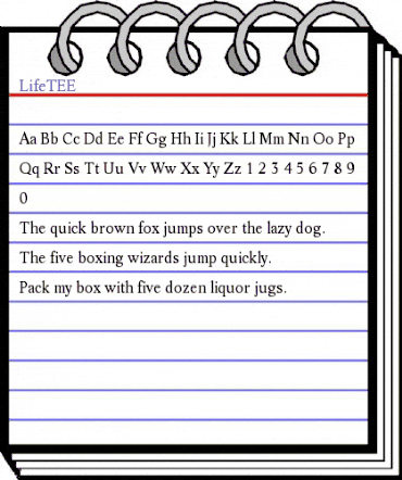 LifeTEE Regular animated font preview