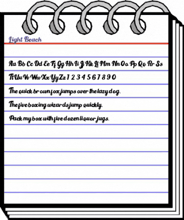 Light Beach Regular animated font preview