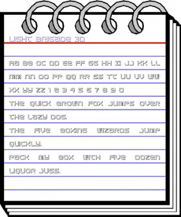 Light Brigade 3D Regular animated font preview