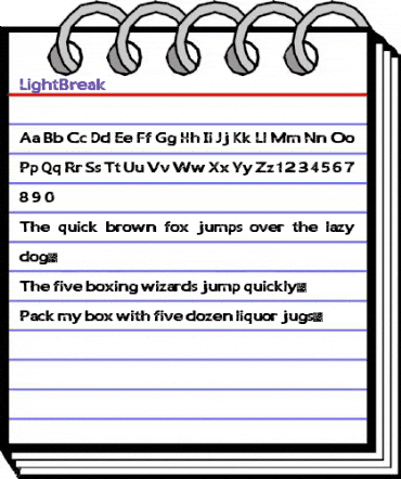 LightBreak Regular animated font preview