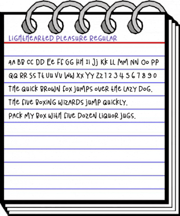 Lighthearted Pleasure Regular animated font preview