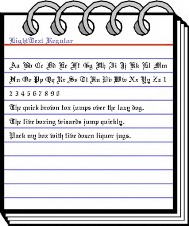 LightText Regular animated font preview