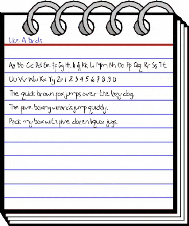 Like A Birds Regular animated font preview