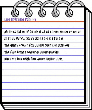 Like Snacking Regular animated font preview