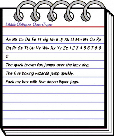 Likkle Oblique Regular animated font preview