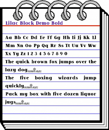 Lilac Block Demo Bold animated font preview