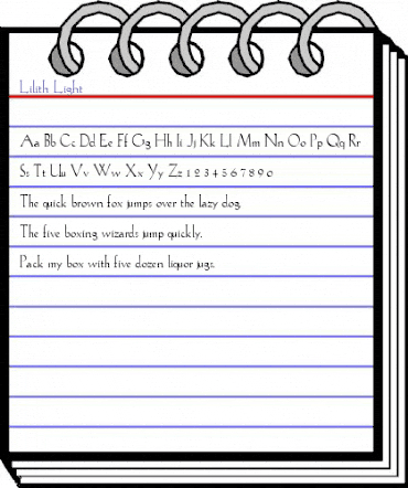 Lilith-Light Regular animated font preview
