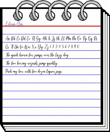 Lilium Star Regular animated font preview