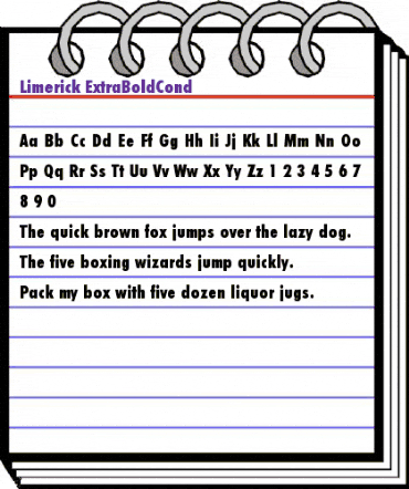 Limerick-ExtraBoldCond Regular animated font preview