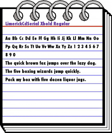 LimerickCdSerial-Xbold Regular animated font preview