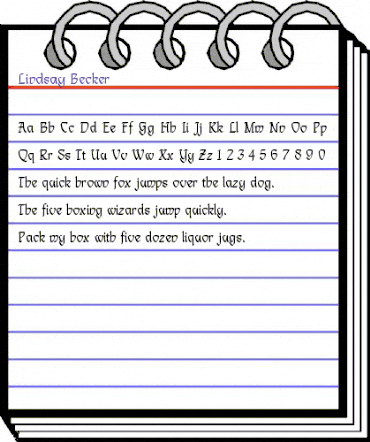 Lindsay Becker Regular animated font preview