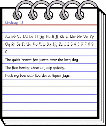 Lindsay EF Regular animated font preview
