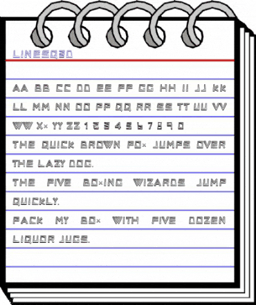 LINESQ3D Regular animated font preview