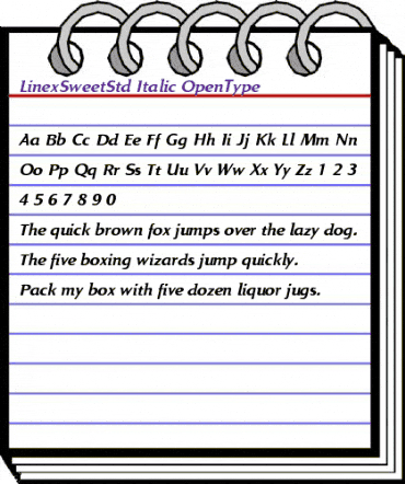 Linex Sweet Std Italic animated font preview