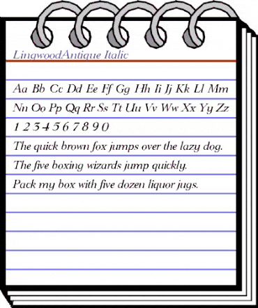 LingwoodAntique Italic animated font preview LingwoodAntique Italic animated font preview