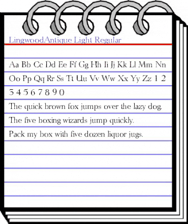 LingwoodAntique-Light Regular animated font preview
