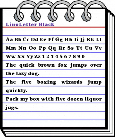 LinoLetter-Black Black animated font preview
