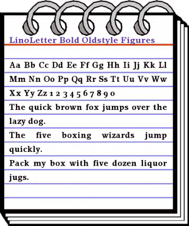 LinoLetter RomanOsF Bold animated font preview