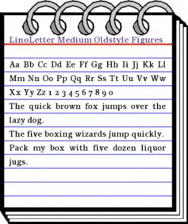 LinoLetter MediumOsF Regular animated font preview