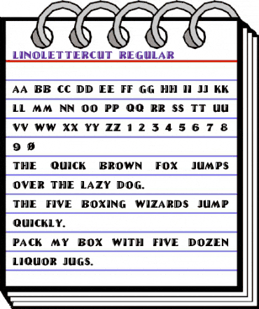 LinoLetterCut Regular animated font preview