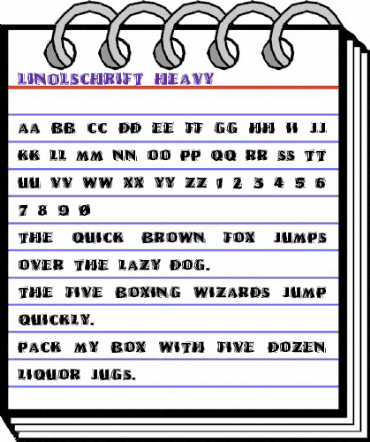 Linolschrift Heavy Regular animated font preview Linolschrift Heavy Regular animated font preview