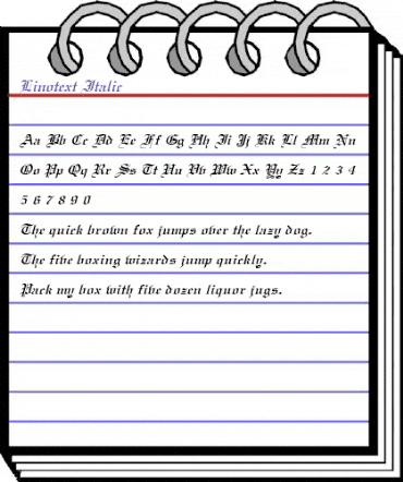 Linotext Italic Italic animated font preview Linotext Italic Italic animated font preview