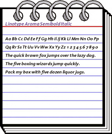 LinotypeAroma Light Semibold Italic animated font preview