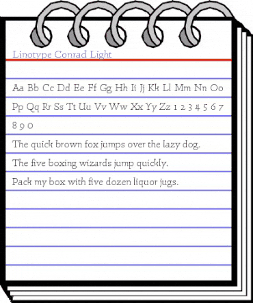 LinotypeConrad Light Light animated font preview LinotypeConrad Light Light animated font preview