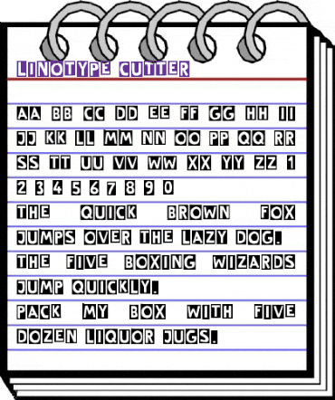 LinotypeCutter Regular animated font preview