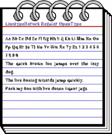 LinotypeBarock Regular animated font preview