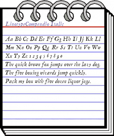 LTCompendio Regular Italic animated font preview