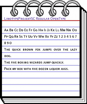 LinotypeProjekt SC Regular animated font preview