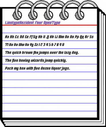 Linotype Rezident Four Regular animated font preview