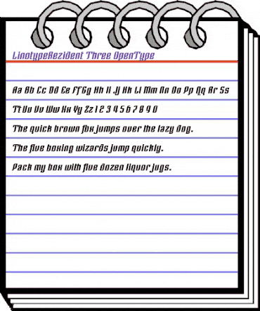 Linotype Rezident Three Regular animated font preview