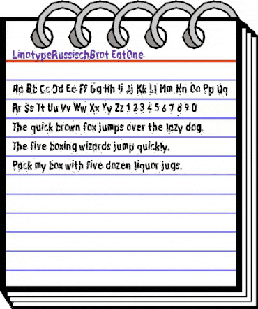 LTRussischBrot EatOne Medium animated font preview