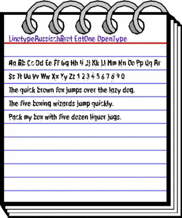 LTRussischBrot EatOne Regular animated font preview