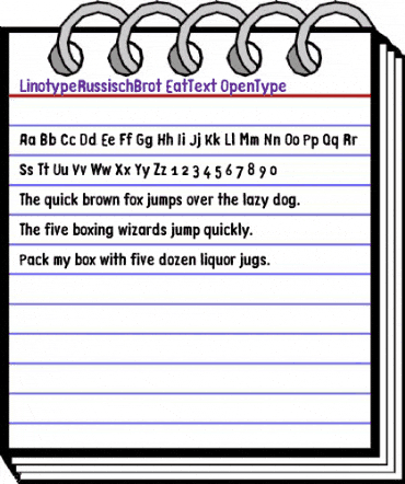 LTRussischBrot EatText Regular animated font preview