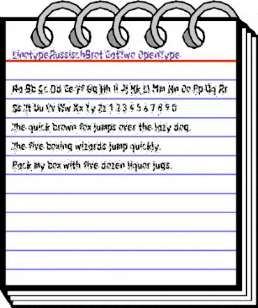 LTRussischBrot EatTwo Regular animated font preview