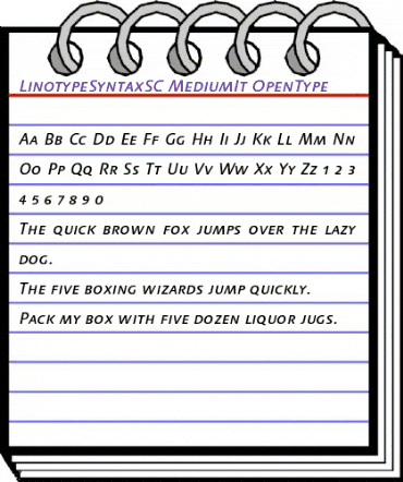 LinotypeSyntaxSC MediumIt animated font preview