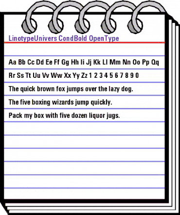 LinotypeUnivers CondBold animated font preview